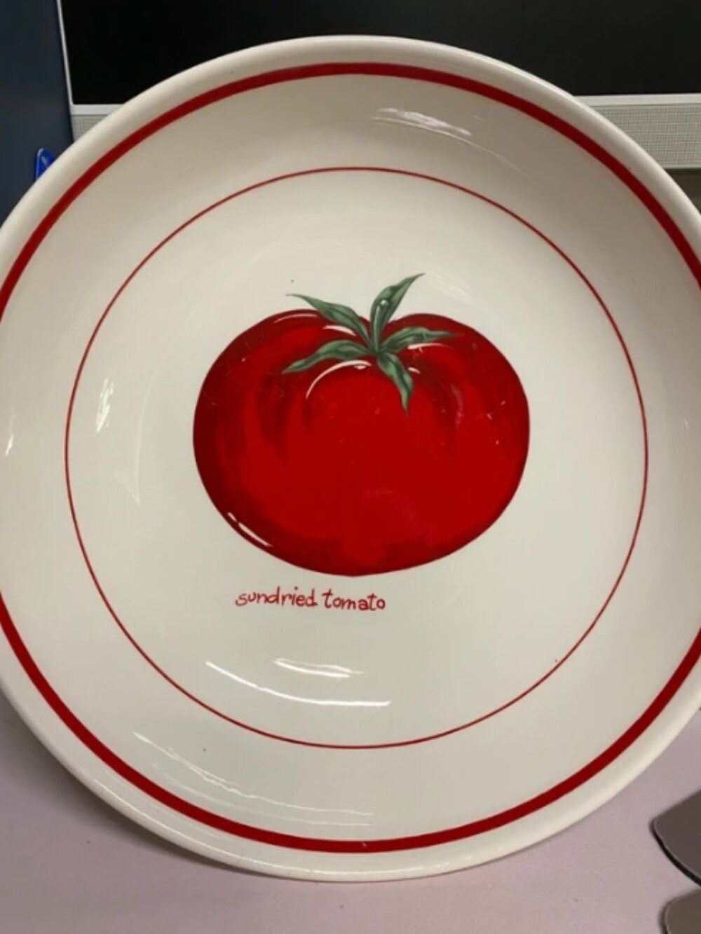Vintage Italian Made in Italy Sundried Tomato Pasta Bowl